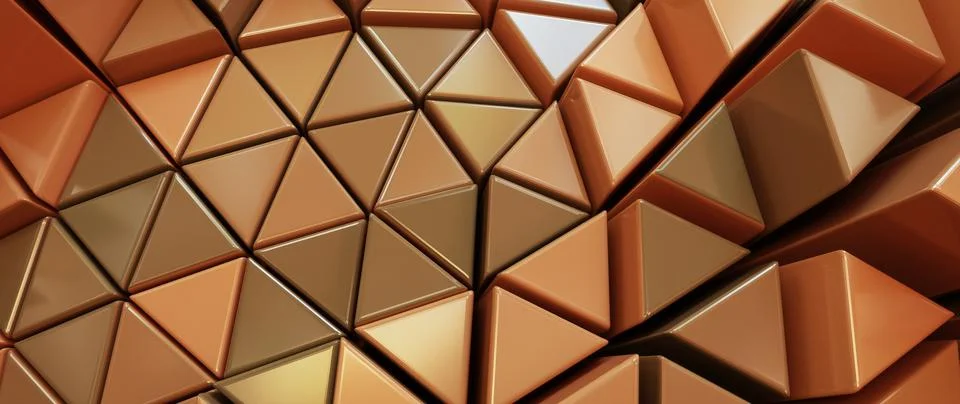 Abstract Geometric Copper Tessellation Pattern Futuristic Textured Metallic.. Stock-Illustration