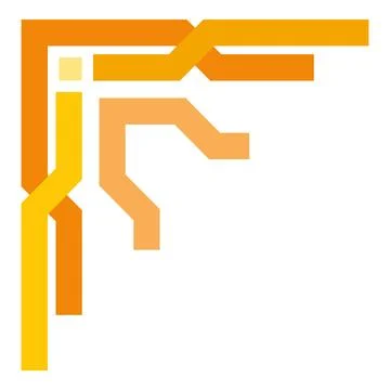 Abstract geometric corner design with orange and yellow lines Stock Illustration