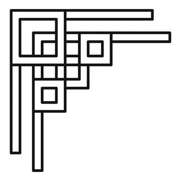 Abstract geometric corner element forming a decorative border Stock Illustration