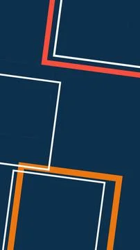 Abstract geometric corner frames in bold red, orange, and white contrast ag.. Ilustração Stock