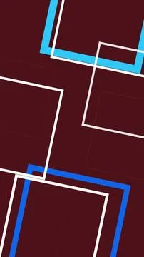 Abstract geometric cross frames layer in deep maroon and electric blue, cre.. Stock Illustration