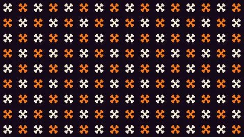Abstract geometric cross pattern icons in orange and white イラスト素材