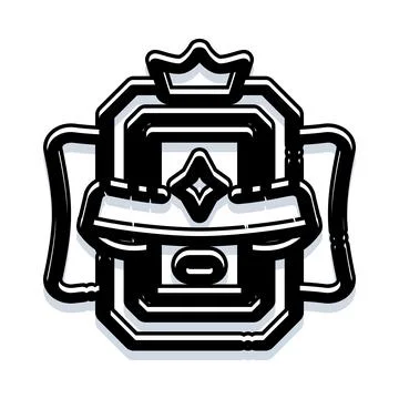 Abstract geometric crown crest emblem black and white Stock Illustration