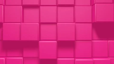 Abstract Geometric Cube Blocks Loop. Abstract motion background. Pink clean m 写真素材