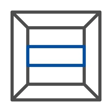 Abstract geometric cube with blue lines. Concept of perspective, dimension,.. 스톡 일러스트