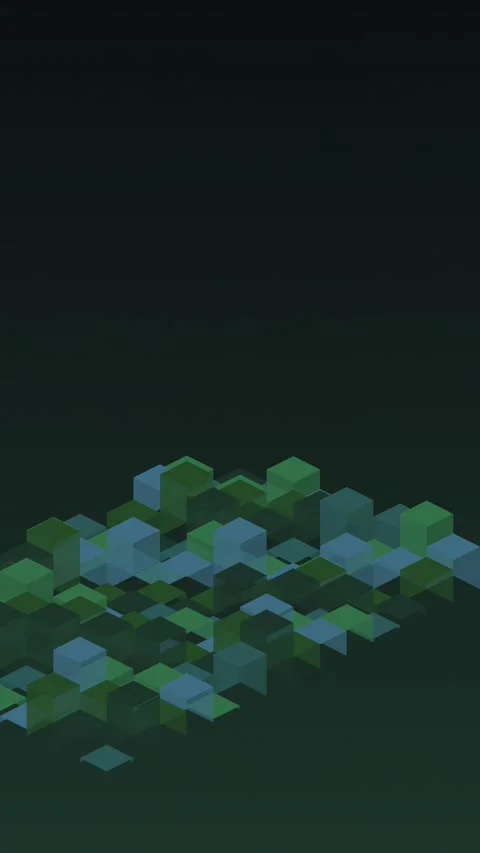 Abstract geometric cube pattern shifting against a dark backdrop Stock Footage 327942495