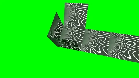 Abstract Geometric Cube With Wavy Black-and-White Pattern on Bright Green B.. Stock Footage 336693209