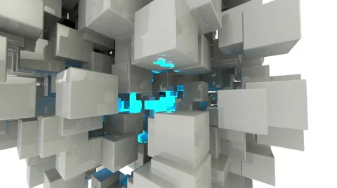 Abstract geometric cubes animation  background . alpha channel Stock Footage 56230666