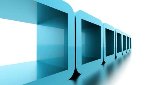 Abstract geometric cubes concept rendered Stock Illustration