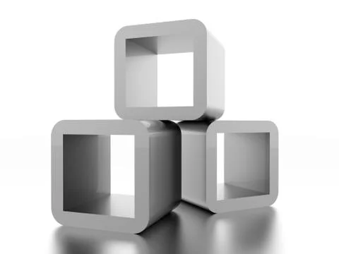Abstract geometric cubes concept rendered Stock Illustration