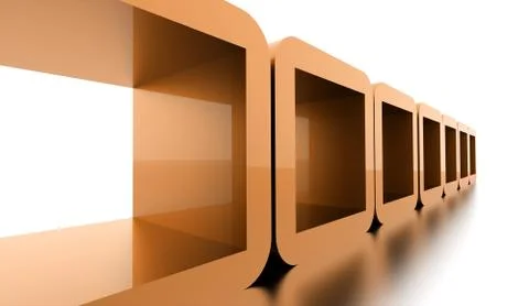 Abstract geometric cubes concept rendered Stock Illustration