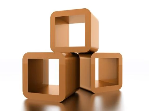 Abstract geometric cubes concept rendered Stock Illustration