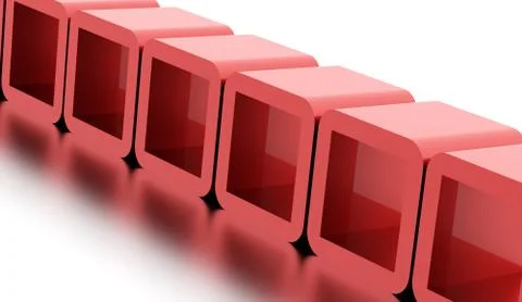 Abstract geometric cubes concept rendered Stock Illustration