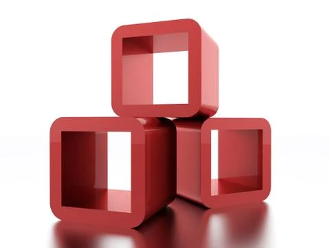 Abstract geometric cubes concept rendered Illustrazione stock