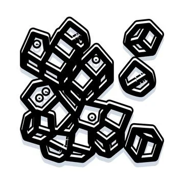 Abstract geometric cubes creating a monochrome pattern Stock Illustration