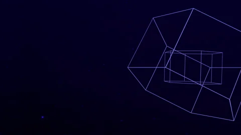 Abstract geometric cubes in dark space with fly glitters 動画素材 167973808