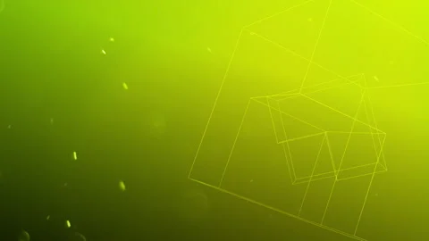 Abstract geometric cubes in dark space with fly sparkles Stock Footage 221305763