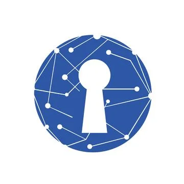 Abstract Geometric Cyber Security Logo Design Vector illustration Illustrazione stock