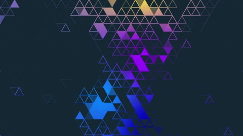 Abstract geometric dark background with color triangle shape pattern. Loop Stock Footage 278993426