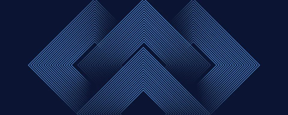 Abstract geometric dark blue background with dynamic lines creating layered Stock Illustration