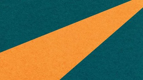 Abstract geometric dark teal paper background with orange ray, macro textur.. Illustrazione stock