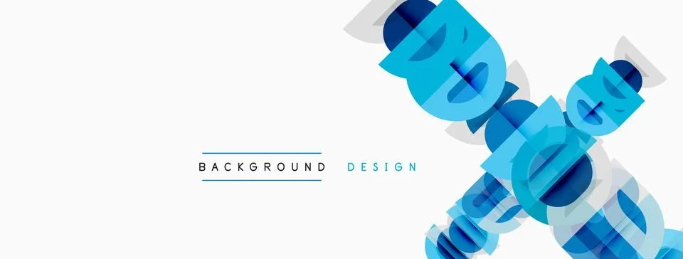 Abstract geometric design. Blue layers overlap white space. Text reads Illustrazione stock