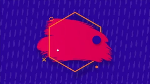 Abstract Geometric Design with Bold Red Splash on Blue Background Highlight.. Video stock 341926753
