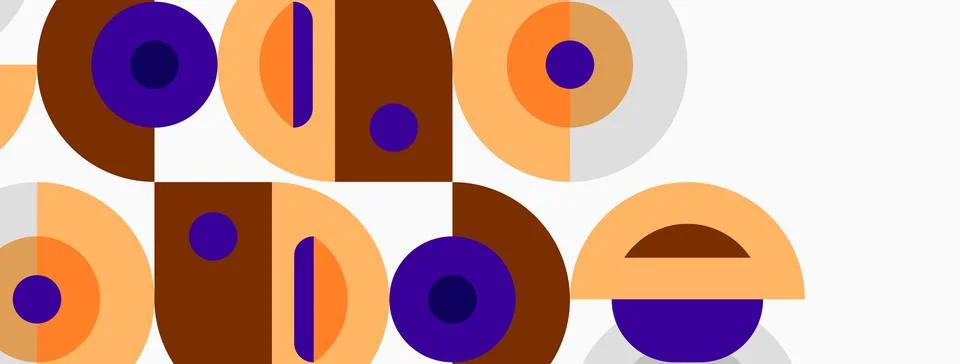 Abstract geometric design. Circles, rectangles overlap creating word adobe... Illustrazione stock