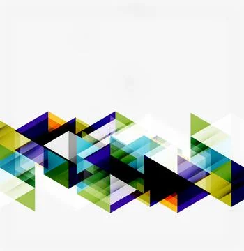 Abstract geometric design. Colorful triangles overlap, creating dynamic visua Illustrazione stock
