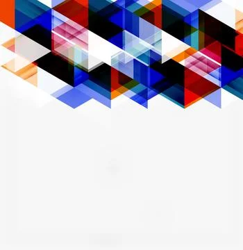 Abstract geometric design. Colorful triangles overlap, creating dynamic patte 스톡 일러스트