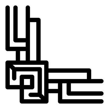 Abstract geometric design element forming a right angle corner Ilustração Stock