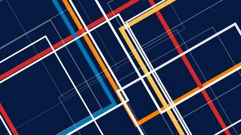 Abstract geometric design features intersecting neon subway grid lines in b.. Stock Illustration