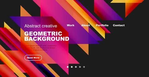 Abstract geometric design features vibrant colors, diagonal lines, text elements Stock Illustration