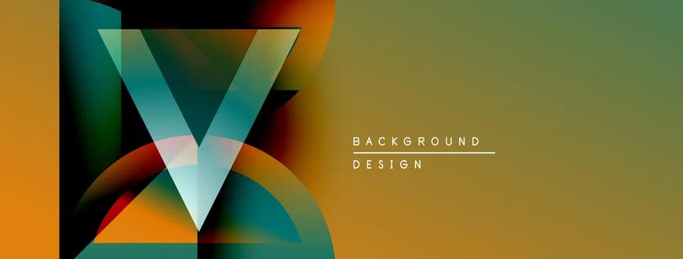 Abstract geometric design features vibrant overlapping shapes. Colors include Stock Illustration