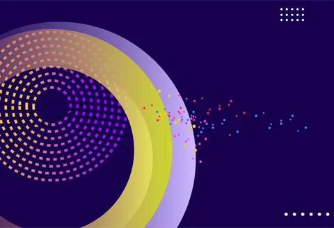 Abstract geometric design featuring circles and patterns in vibrant color p.. Stock Illustration
