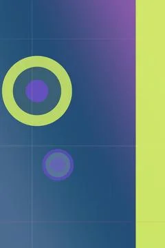 Abstract geometric design featuring concentric circles in blue, purple, and.. Stock Illustration