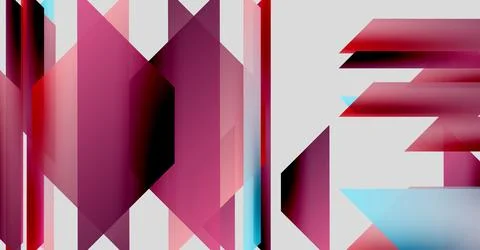Abstract geometric design featuring fragmented letters. Bold colors, sharp Stock Illustration