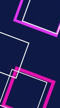 Abstract geometric design featuring glowing neon magenta and white frames o.. Stock-Illustration