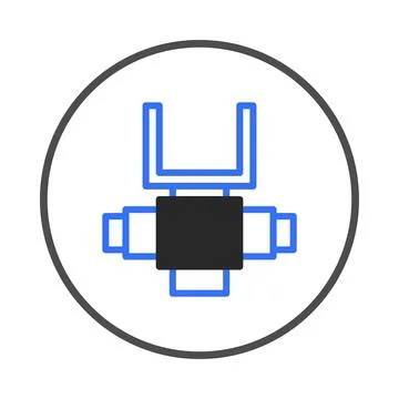 Abstract geometric design featuring interconnected blue lines and solid bla.. Stock Illustration