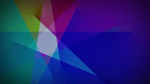 Abstract geometric design featuring overlapping shapes in green, blue, purp.. Stock-Illustration