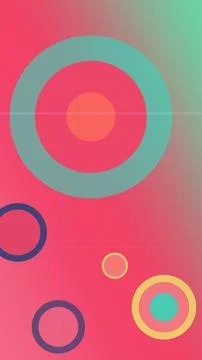 Abstract geometric design featuring overlapping circles and rings in a brig.. Stock Illustration