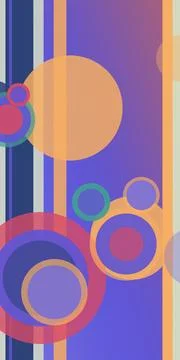 Abstract geometric design featuring overlapping circles and bold striped sh.. Stock Illustration