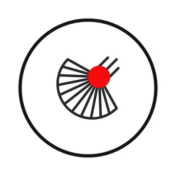 Abstract geometric design featuring radial lines converging towards a bold .. Stock Illustration