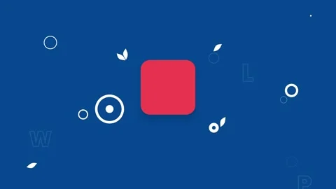 Abstract Geometric Design Featuring Red Square on Blue Backdrop with White .. 動画素材 341926626