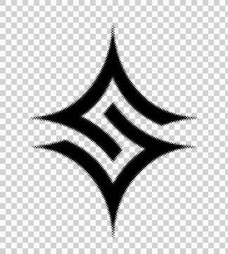 Abstract geometric design featuring stylized monogram or logo with intricat.. 스톡 일러스트