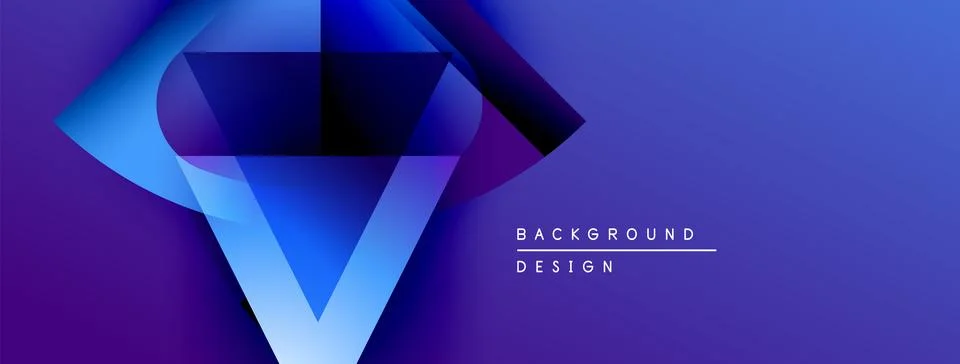 Abstract geometric design. Gradient blue, purple hues create dynamic visual 스톡 일러스트