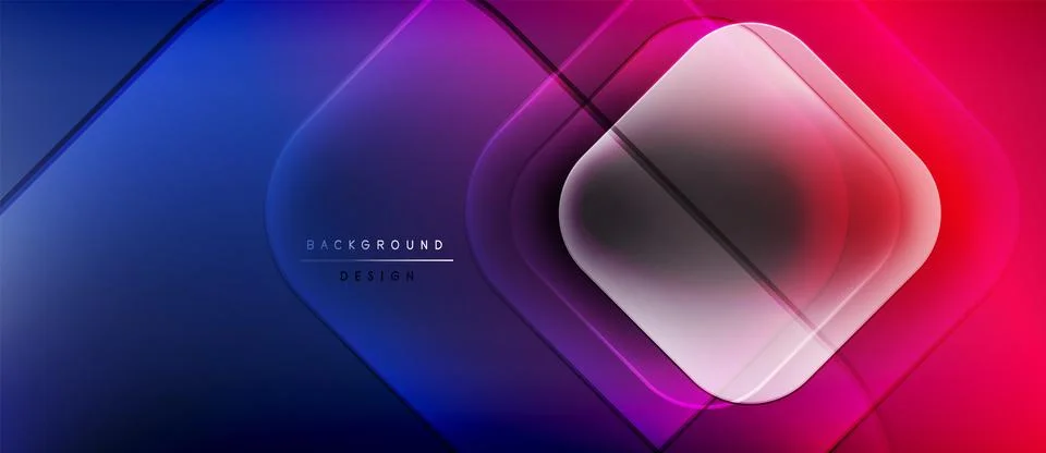 Abstract geometric design. Gradient colors blend, creating dynamic visual effect Illustrazione stock