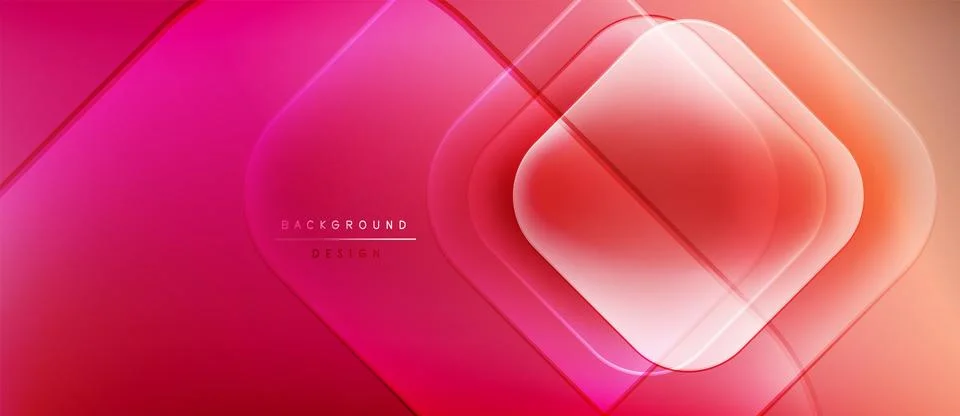 Abstract geometric design. Gradient pink, red hues create modern backdrop. Stock Illustration