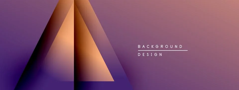 Abstract geometric design. Gradient triangles create depth, purple hues dominate Illustrazione stock
