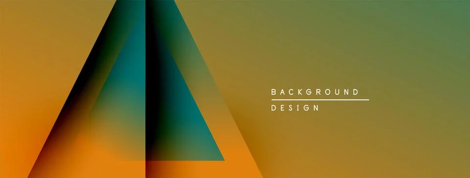 Abstract geometric design. Gradient triangles form dynamic composition. Warm Illustrazione stock